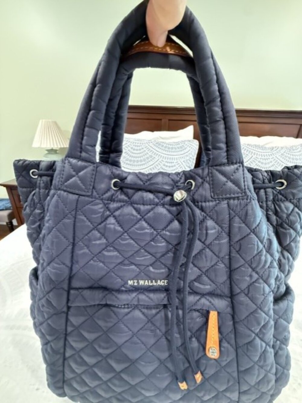 MZ Wallace Navy Metro Convertible Backpack